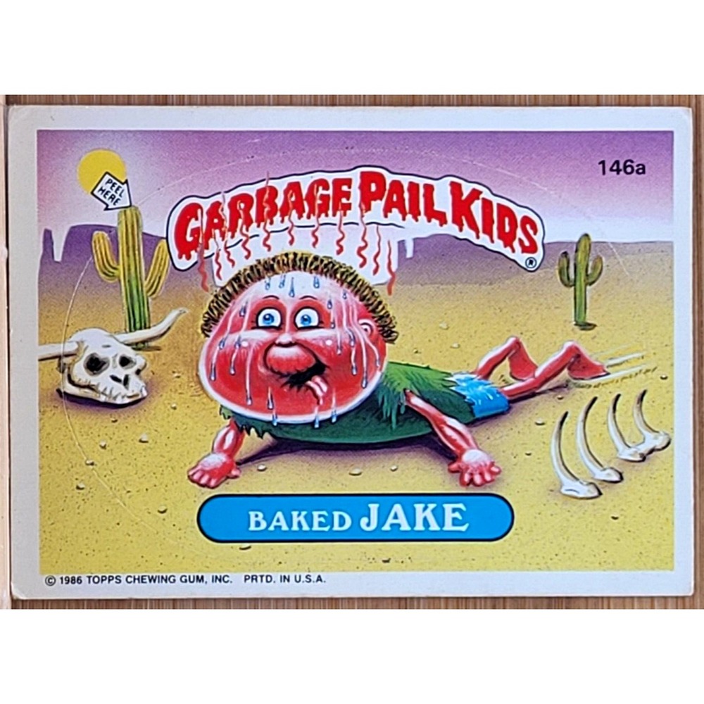 1986 TOPPS GARBAGE PAIL KIDS BAKED JAKE 146A WHITE SPACE BANNER ERROR